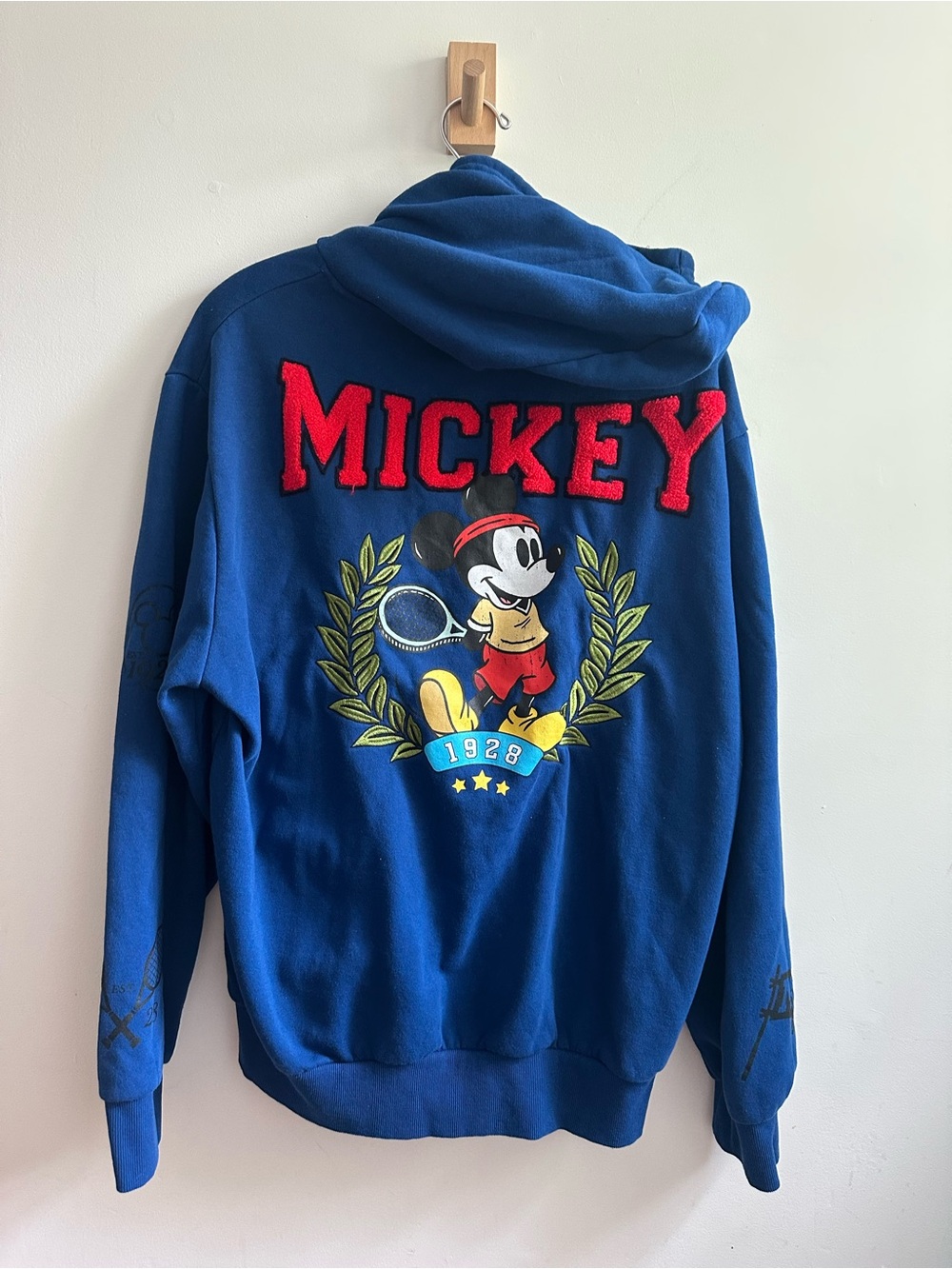 Disney Mickey Mouse Tennis Themed Blue Hoodie